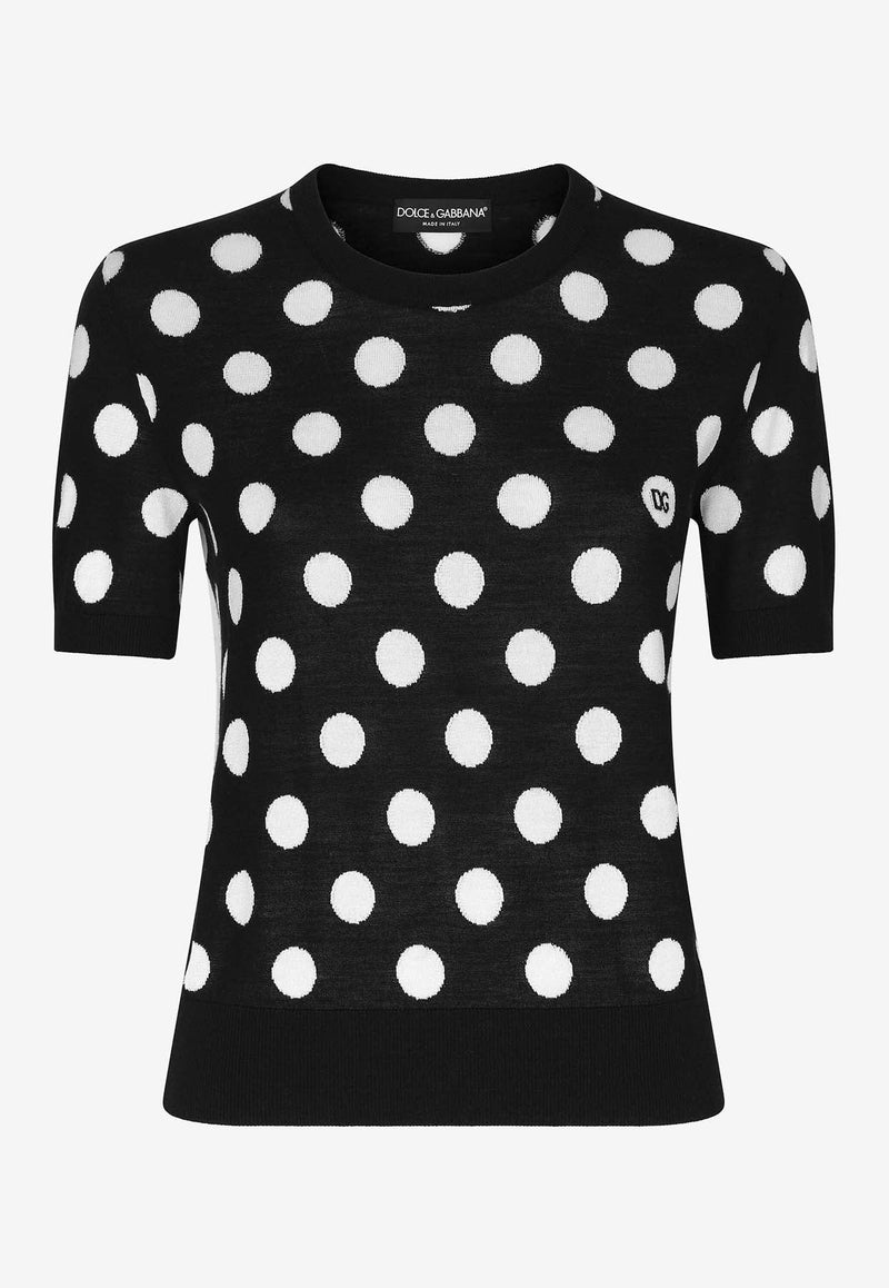 Polka Dot Knit Top