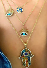 Mosaic Collection Necklace in 18-karat Yellow Gold and White Diamonds