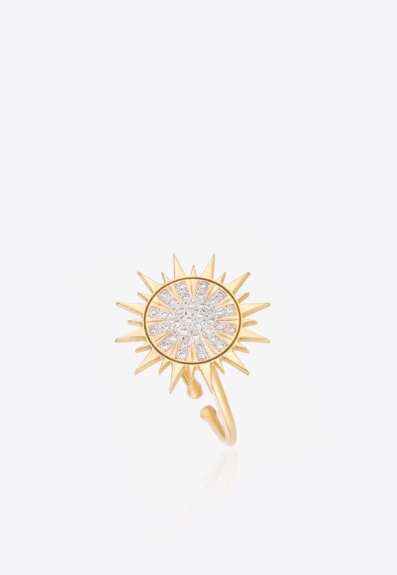 Soleil Collection Ring in 18-karat Yellow Gold with White Diamonds