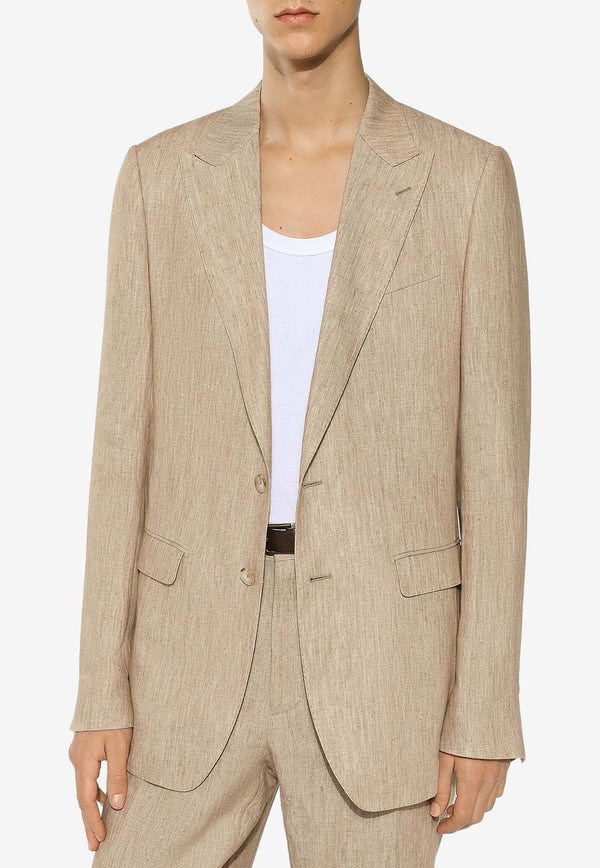 Single-Breasted Linen Blazer