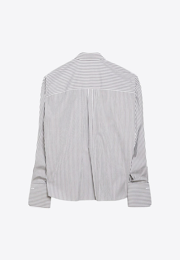 Striped Poplin Long-Sleeved Shirt