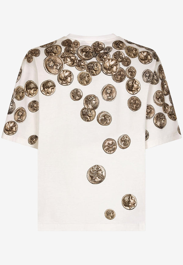 Coin-Print Crewneck T-shirt