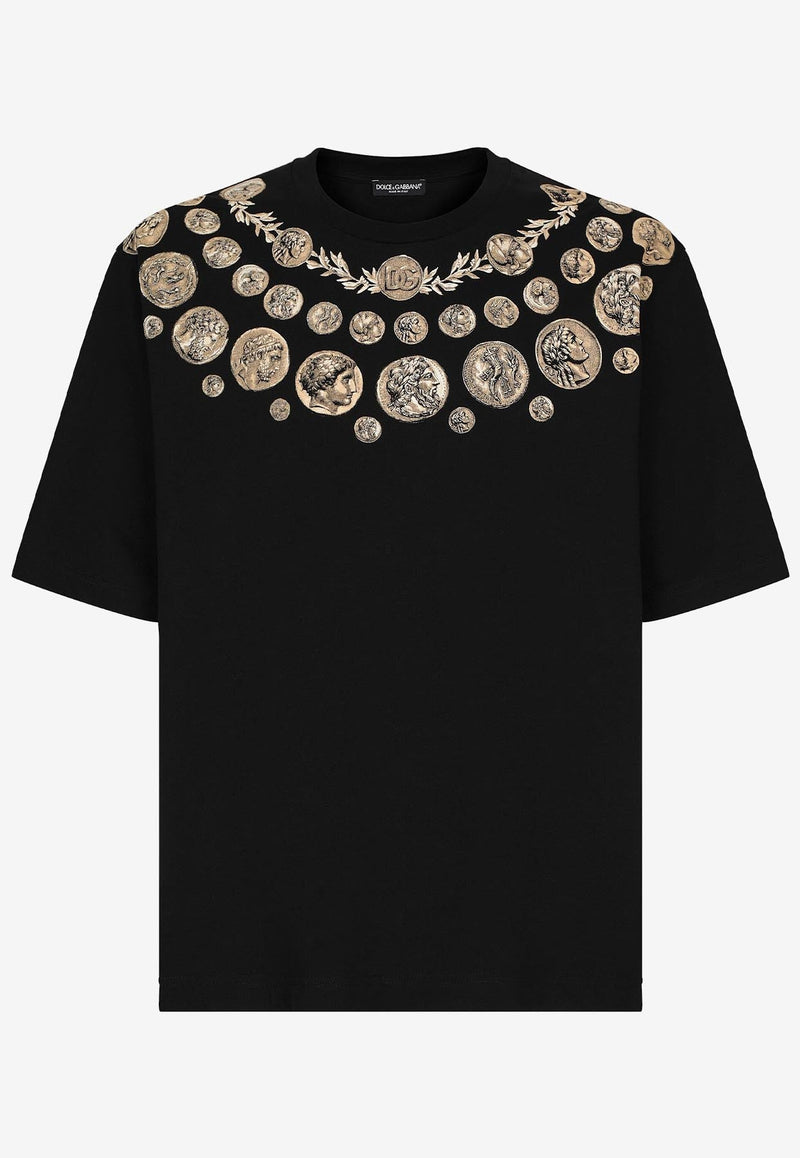 Coin-Print Crewneck T-shirt