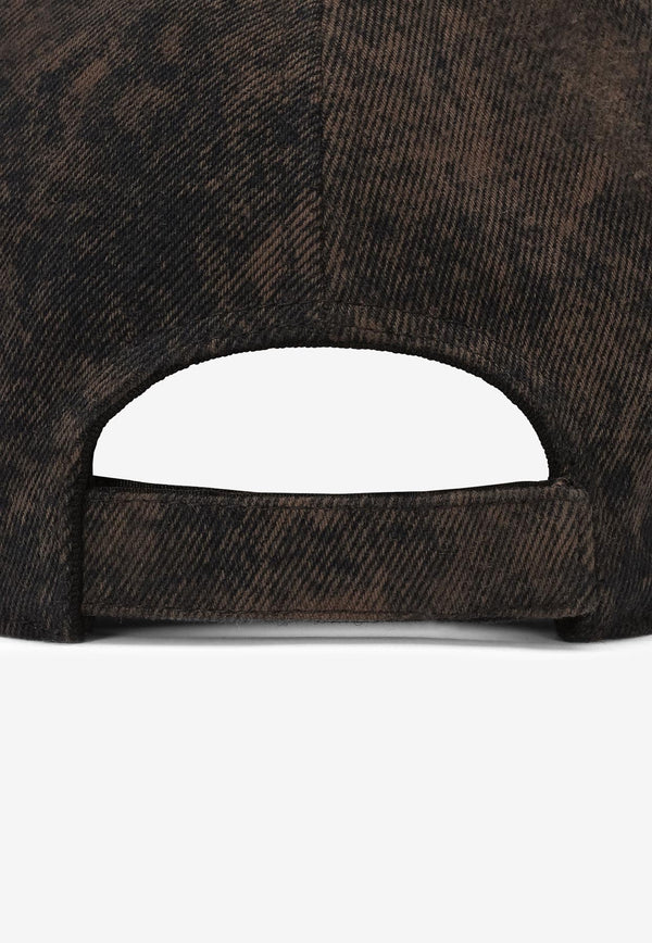 Vintage-Effect Logo-Plate Baseball Cap