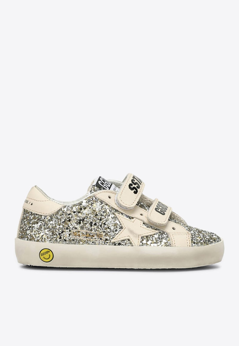 Girls Old School Glittered Sneakers