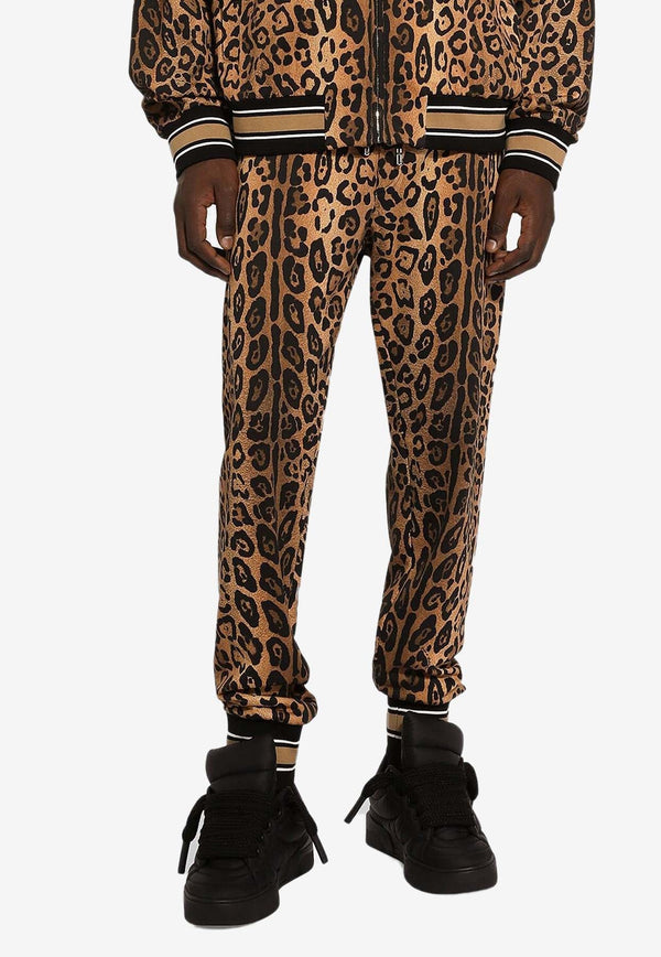 Leopard Print Track Pants