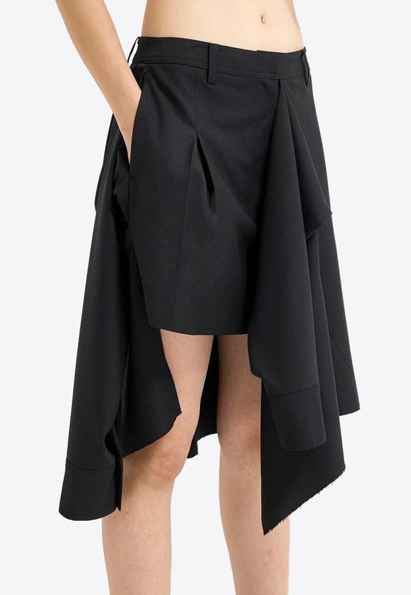 Asymmetric Mini Skirt with Layered Shirt