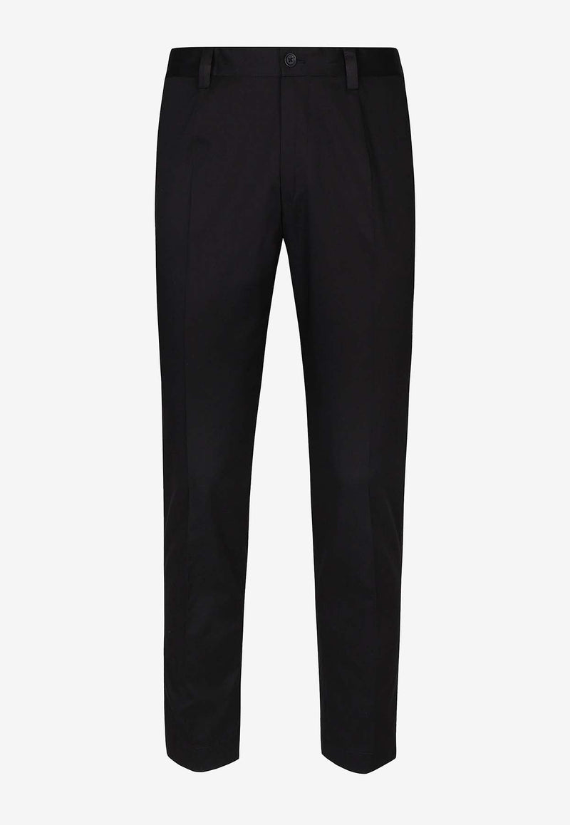 Straight-Leg Pleated Pants