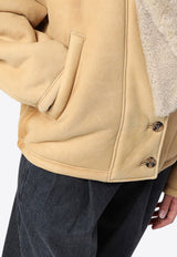 Wide Shearling-Collar Jacket