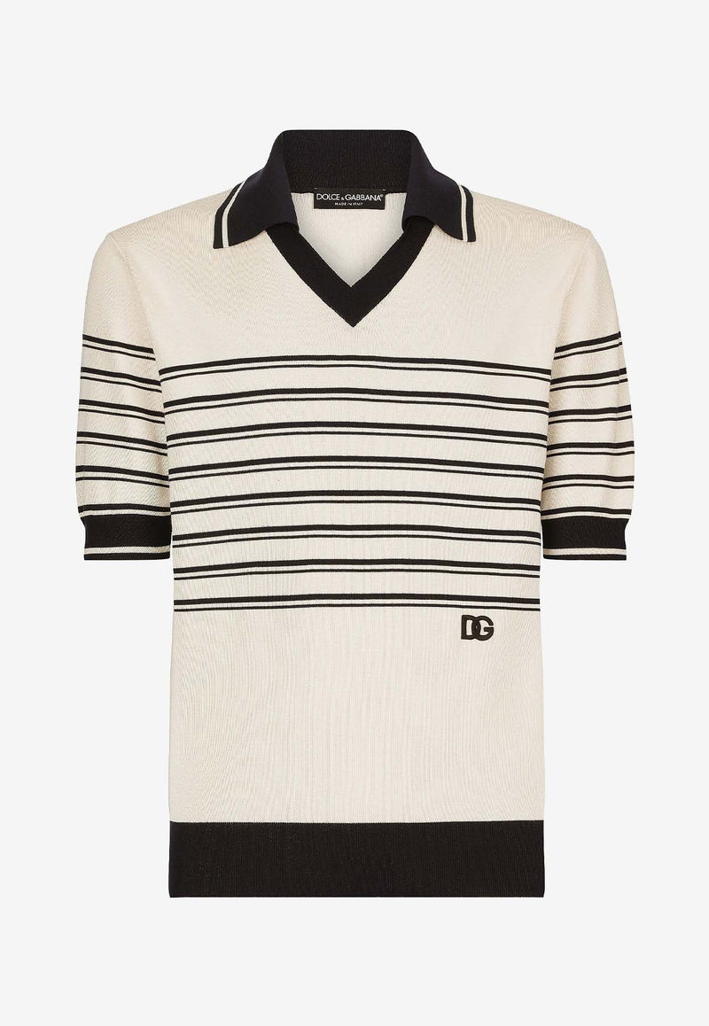 DG Logo V-neck Polo T-shirt