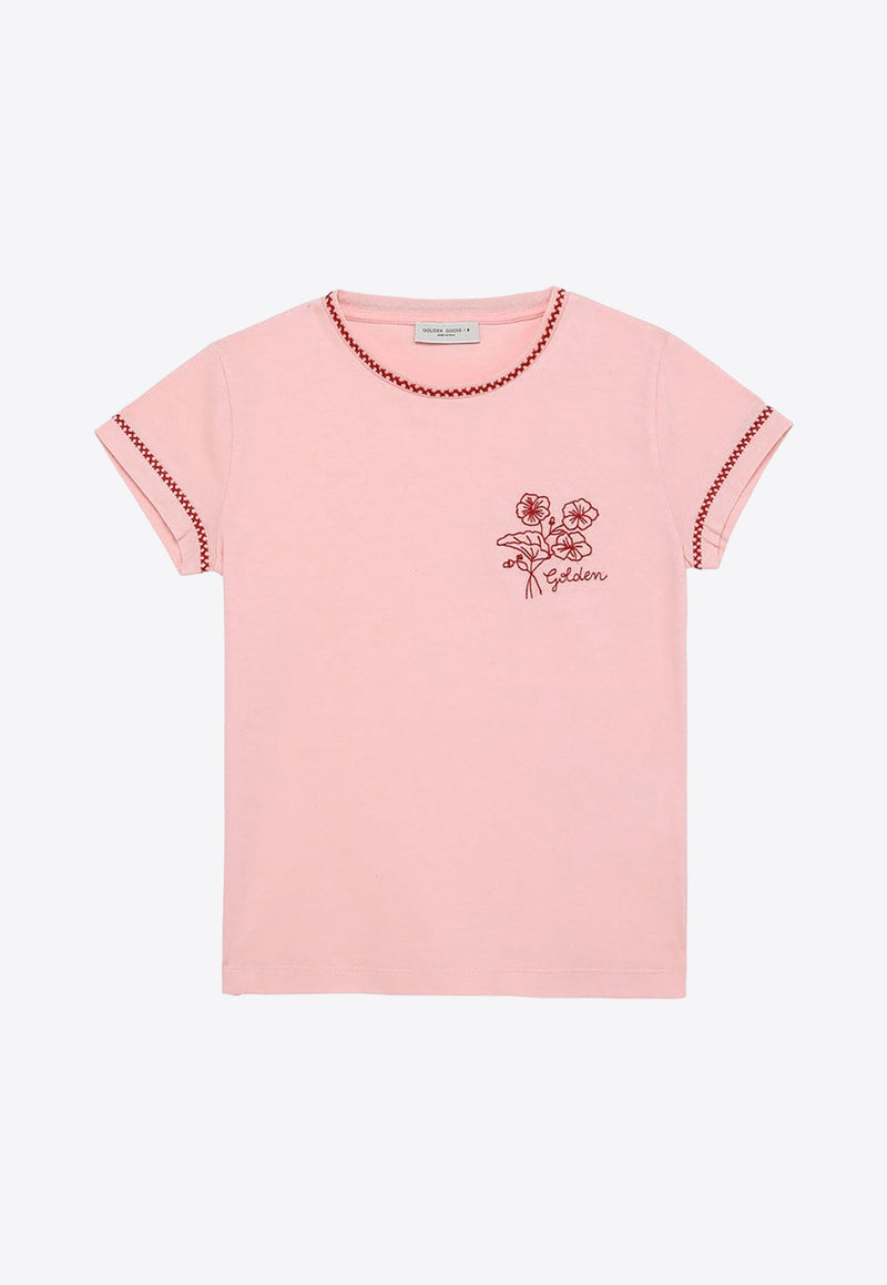 Girls Embroidered Crewneck T-shirt
