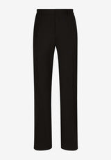 Straight-Leg Tailored Wool Pants