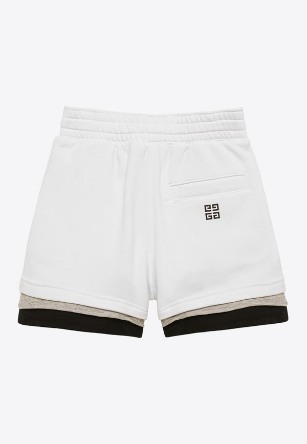 Boys Layered Drawstring Logo Shorts