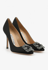 Hangisi 105 FMC Crystal Buckle Satin Pumps