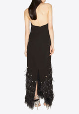 Vic Halterneck Feathered Gown