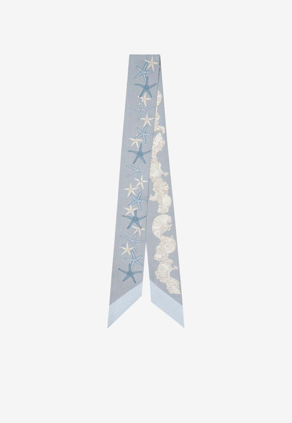 Barocco Sea Print Silk Scarf Tie