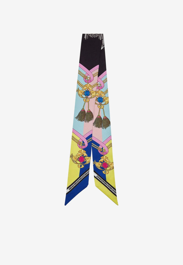 The Fans Print Silk Scarf Tie