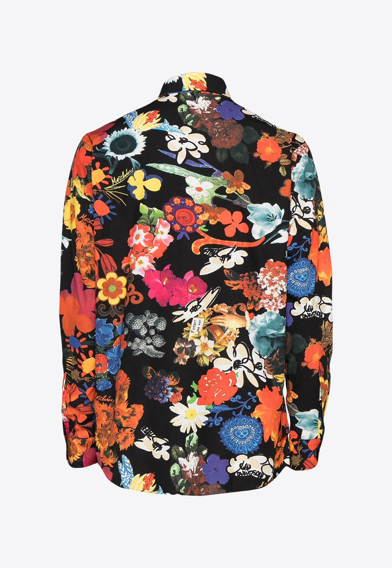 Floral Print Long-Sleeved Shirt