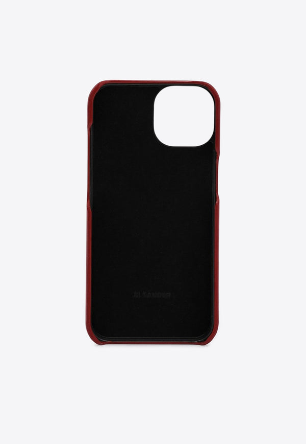 Logo Embossed iPhone 15 Leather Case