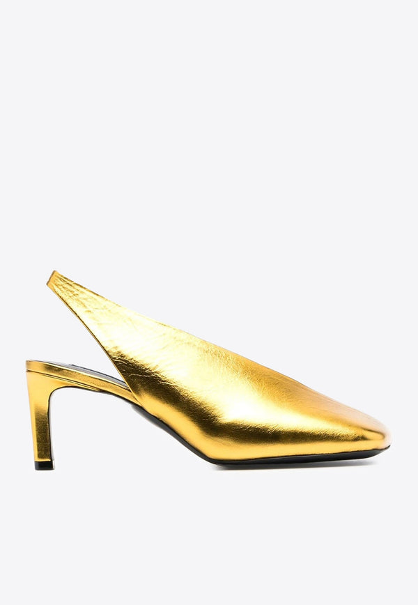 70 Slingback Pumps in Metallic Leather