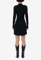 Rib Knit Mini Polo Dress