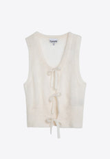 Mohair Lace-Up Knitted Vest