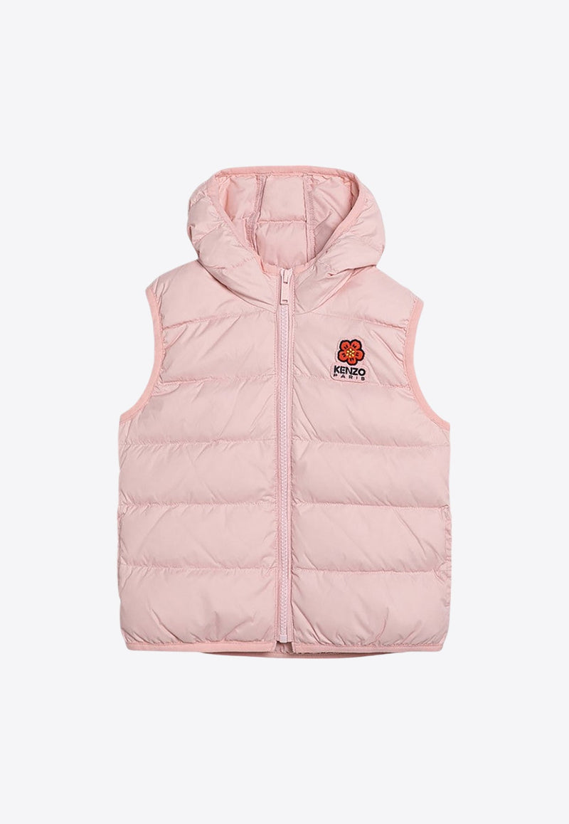 Girls Boke Flower Puffer Vest