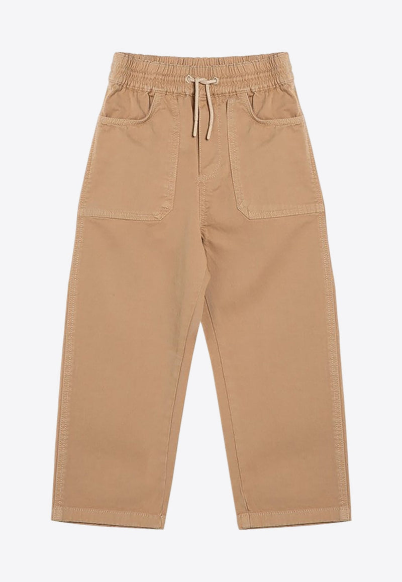 Boys Embroidered-Logo Drawstring Pants