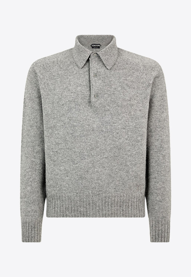 Seamless Cashmere Polo Sweater