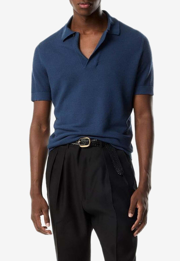 Silk-Blend Short-Sleeved Polo T-shirt