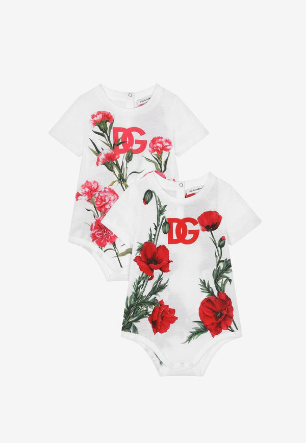 Baby Girls Floral Print Onesie - Set of 2