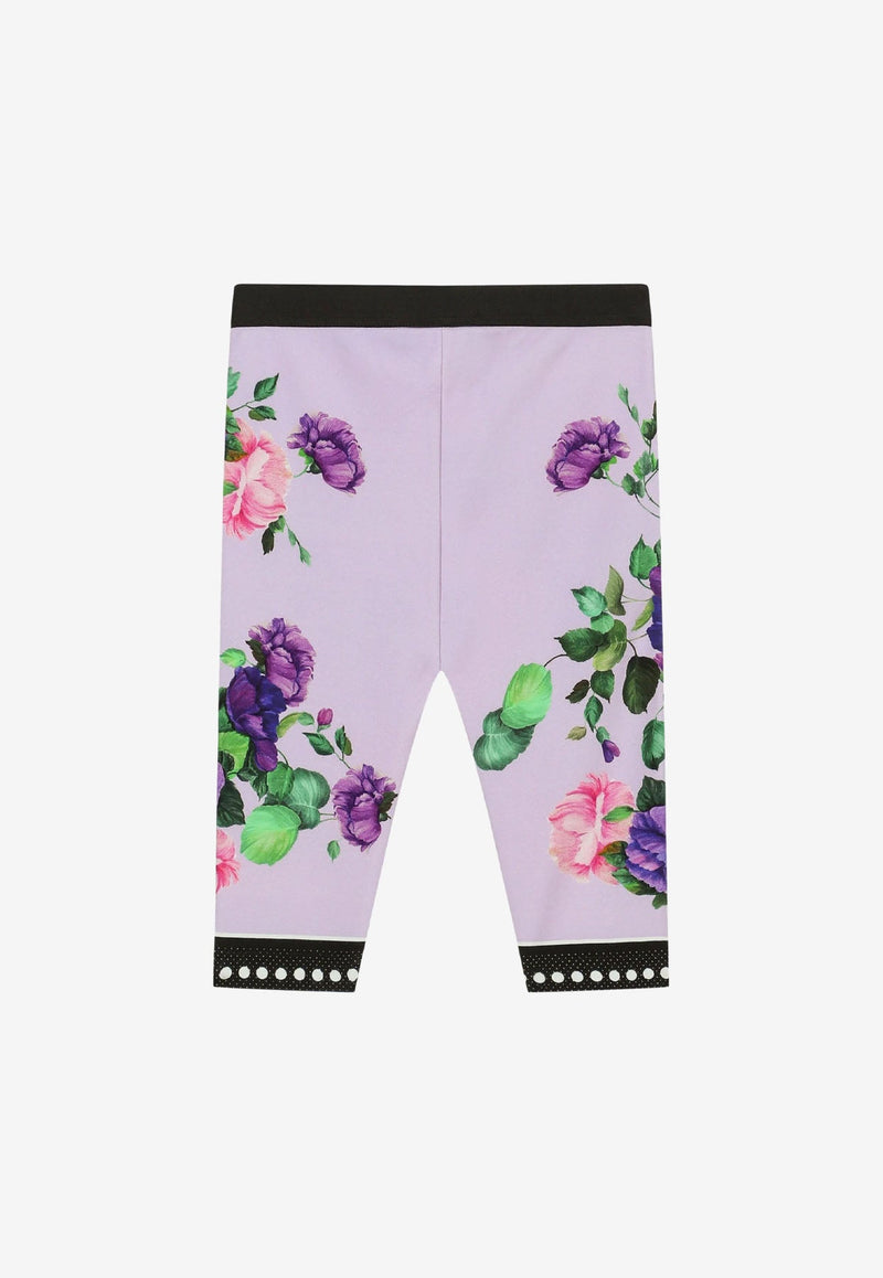 Baby Girls Floral Print Interlock Leggings