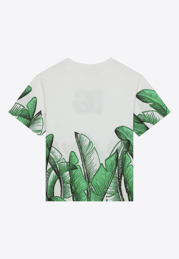 Boys Banana Tree Logo Print T-shirt