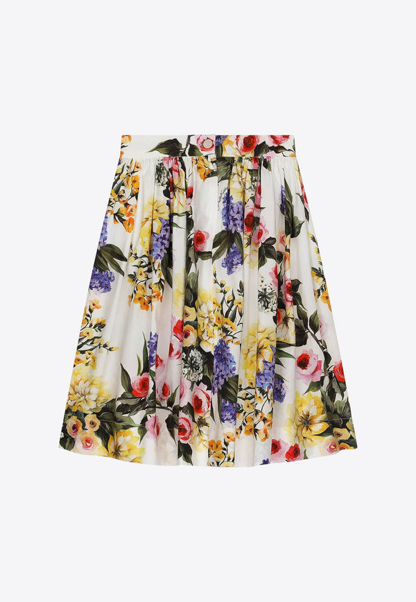 Girls Garden Print Skirt