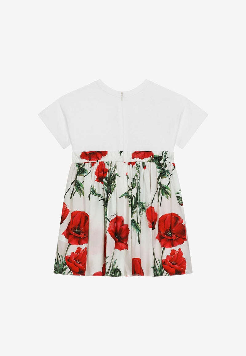 Girls DG Logo Floral Dress