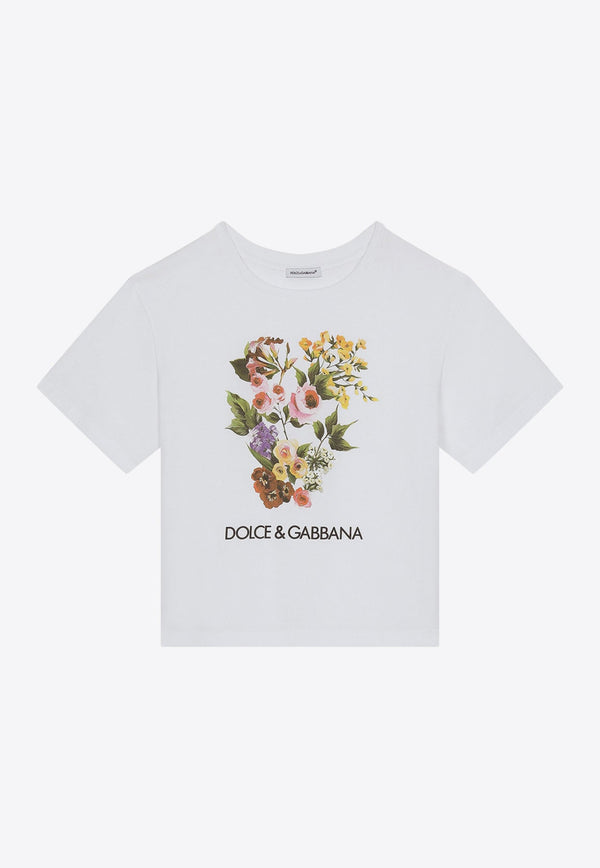 Girls Floral Print T-shirt