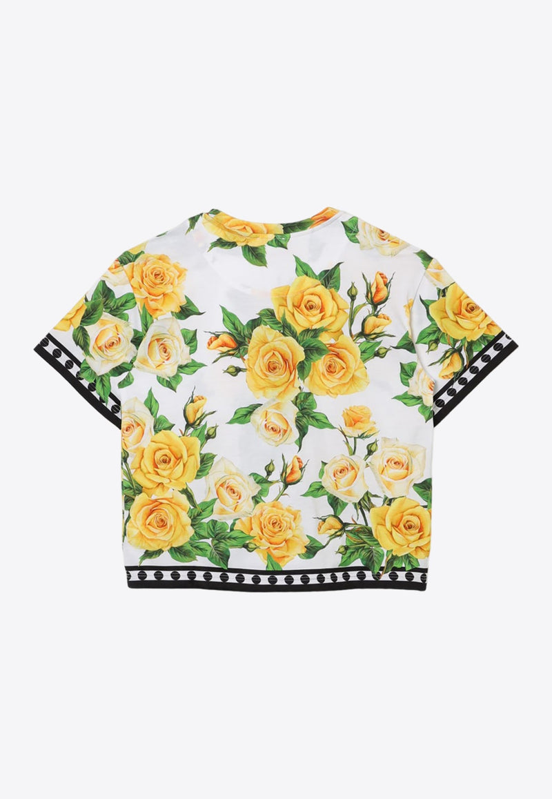 Girls Rose Print T-shirt