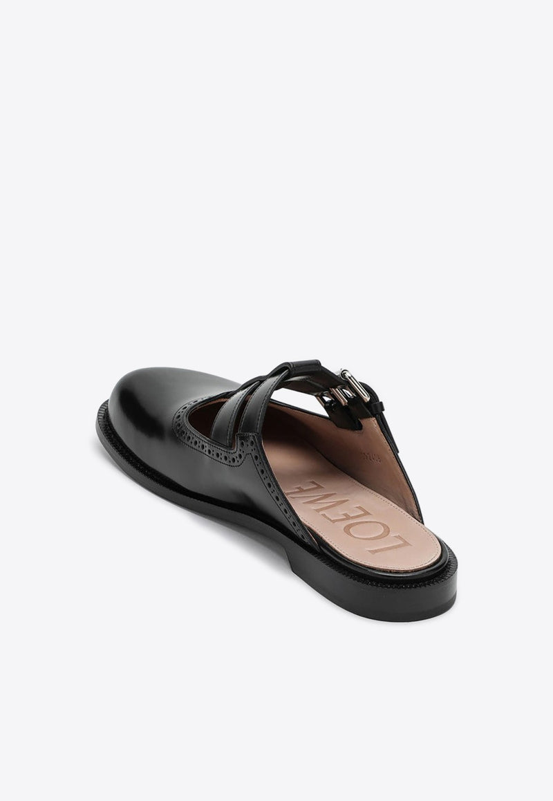 Campo Mary-Jane Leather Flat Mules