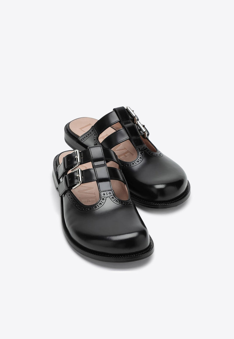 Campo Mary-Jane Leather Flat Mules