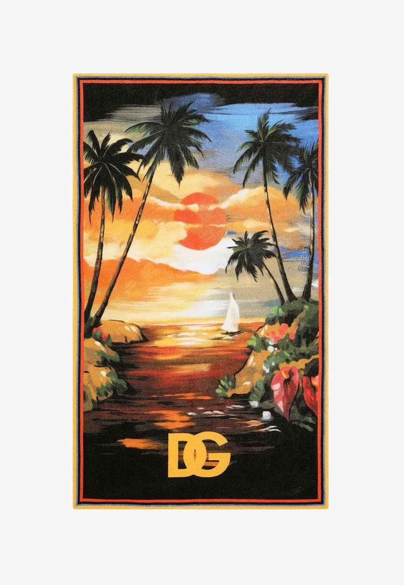 Kids Hawaiian Print Beach Towel