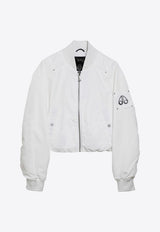 Logo Patch Zipped Bomber Jacket