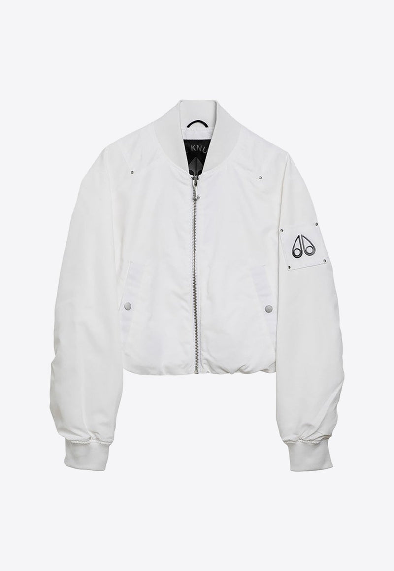 Logo Patch Zipped Bomber Jacket