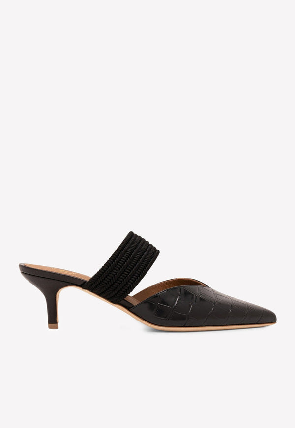 Maisie 45 Mules in Croc Embossed Leather