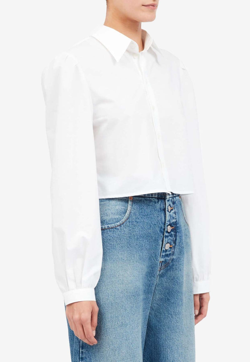 Back Slit Cropped Shirt