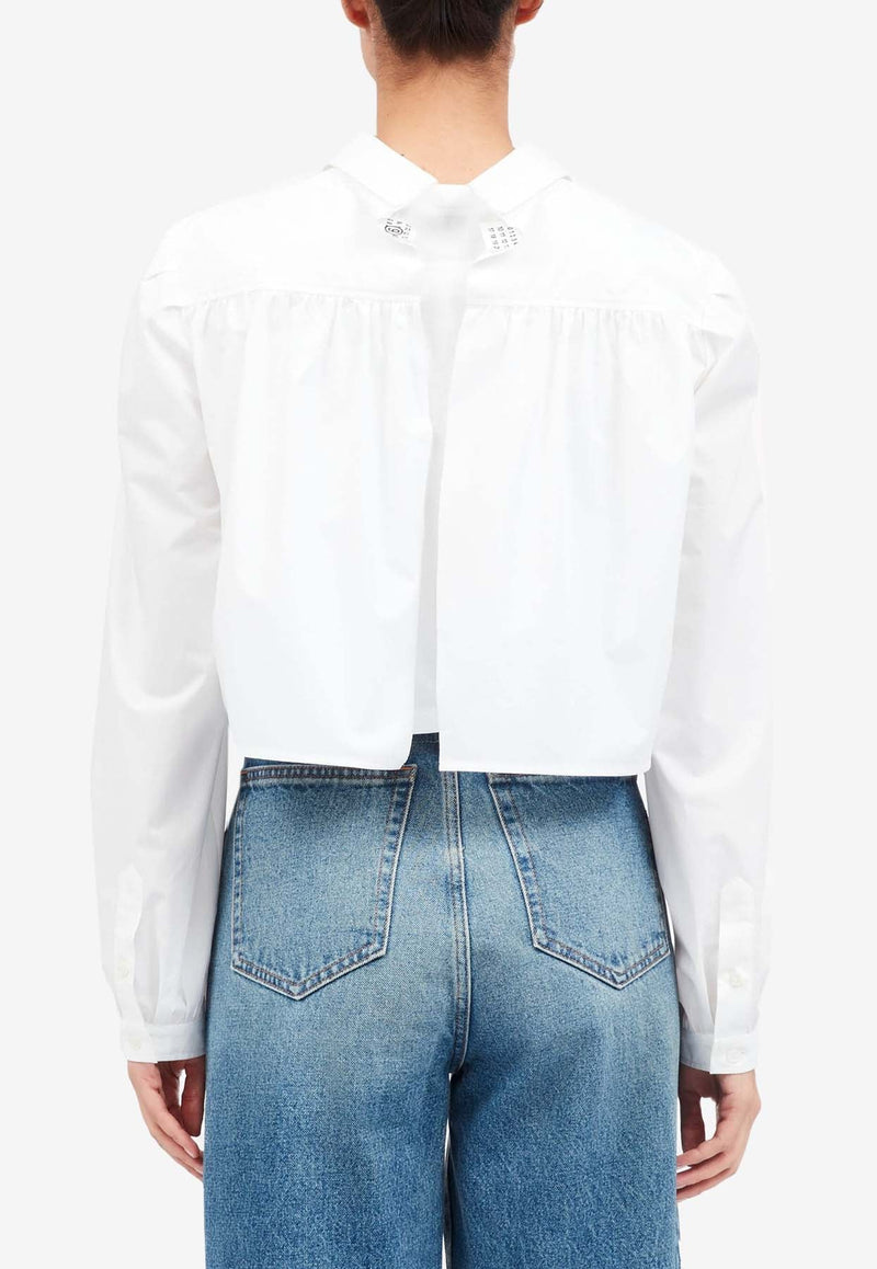 Back Slit Cropped Shirt