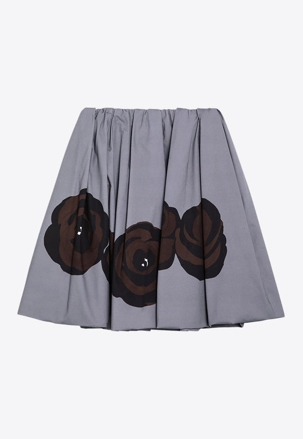 Floral Print Poplin Skirt