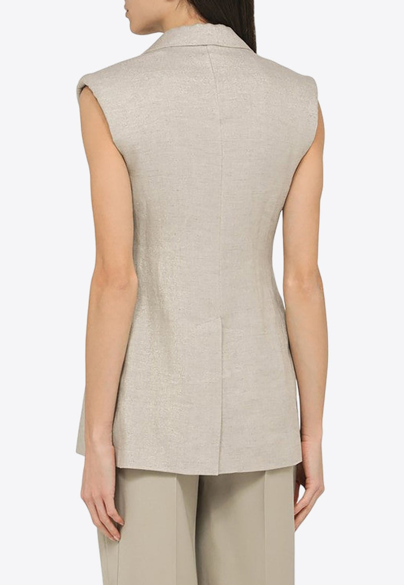 Single-Breasted Lurex Waistcoat