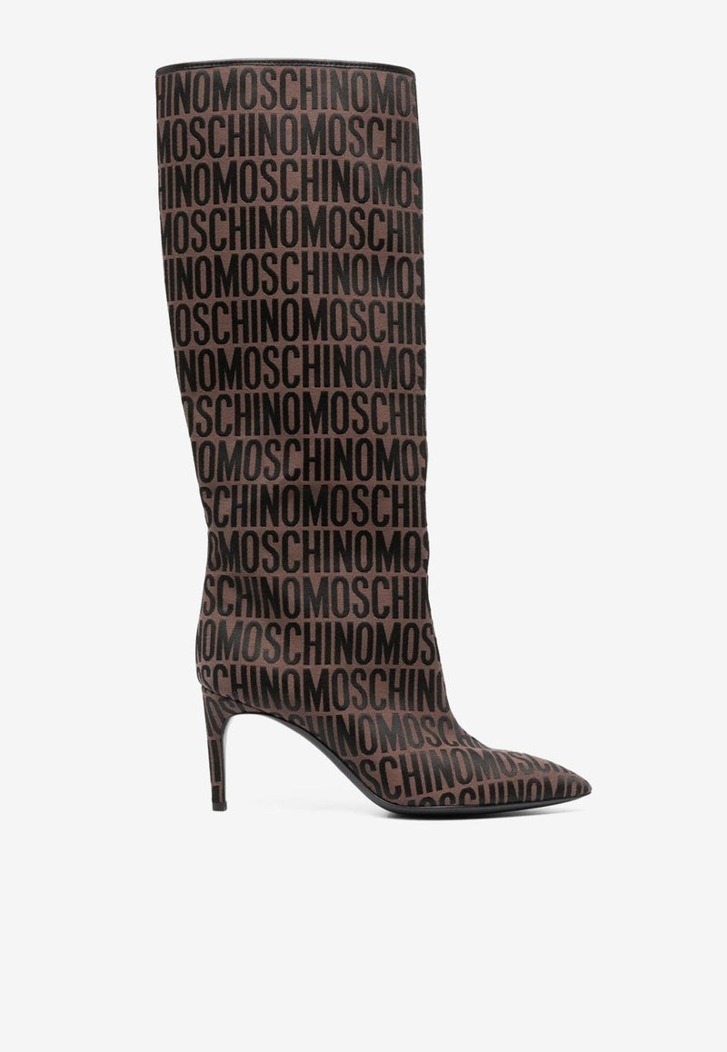 75 All-Over Logo Knee-High Boots