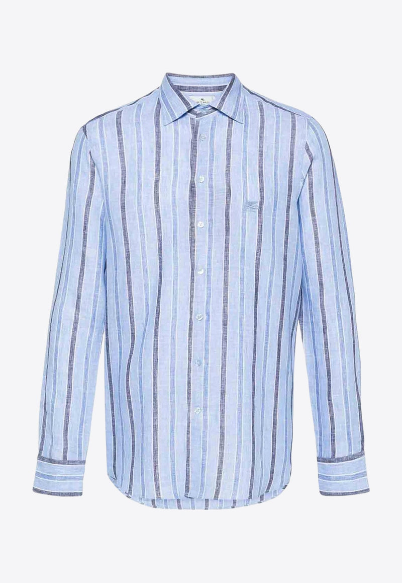 Logo-Embroidered Striped Shirt