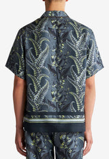 Floral Print Silk Bowling Shirt